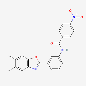 molecular formula C23H19N3O4 B5114786 N-[5-(5,6-dimethyl-1,3-benzoxazol-2-yl)-2-methylphenyl]-4-nitrobenzamide 