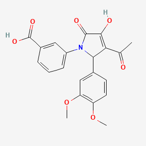 molecular formula C21H19NO7 B5114822 3-[3-acetyl-2-(3,4-dimethoxyphenyl)-4-hydroxy-5-oxo-2,5-dihydro-1H-pyrrol-1-yl]benzoic acid 