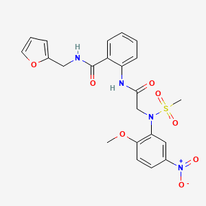 molecular formula C22H22N4O8S B5114851 N-(2-furylmethyl)-2-{[N-(2-methoxy-5-nitrophenyl)-N-(methylsulfonyl)glycyl]amino}benzamide 