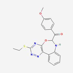 molecular formula C20H18N4O3S B5114885 [3-(ethylthio)-6,7-dihydro[1,2,4]triazino[5,6-d][3,1]benzoxazepin-6-yl](4-methoxyphenyl)methanone 