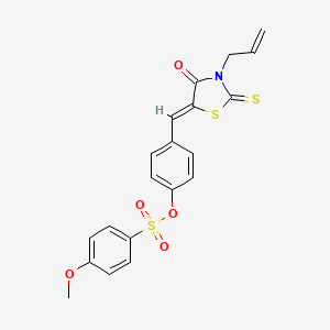 molecular formula C20H17NO5S3 B5114898 4-[(3-allyl-4-oxo-2-thioxo-1,3-thiazolidin-5-ylidene)methyl]phenyl 4-methoxybenzenesulfonate 