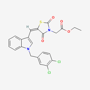 ethyl (5-{[1-(3,4-dichlorobenzyl)-1H-indol-3-yl]methylene}-2,4-dioxo-1,3-thiazolidin-3-yl)acetate