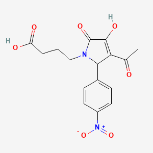 4-[3-acetyl-4-hydroxy-2-(4-nitrophenyl)-5-oxo-2,5-dihydro-1H-pyrrol-1-yl]butanoic acid
