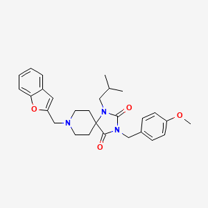 8-(1-benzofuran-2-ylmethyl)-1-isobutyl-3-(4-methoxybenzyl)-1,3,8-triazaspiro[4.5]decane-2,4-dione