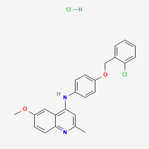 molecular formula C24H22Cl2N2O2 B5114937 N-{4-[(2-chlorobenzyl)oxy]phenyl}-6-methoxy-2-methyl-4-quinolinamine hydrochloride 