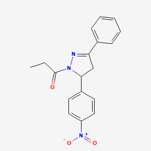 5-(4-nitrophenyl)-3-phenyl-1-propionyl-4,5-dihydro-1H-pyrazole