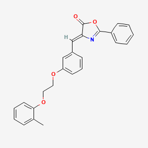 molecular formula C25H21NO4 B5114957 4-{3-[2-(2-methylphenoxy)ethoxy]benzylidene}-2-phenyl-1,3-oxazol-5(4H)-one 