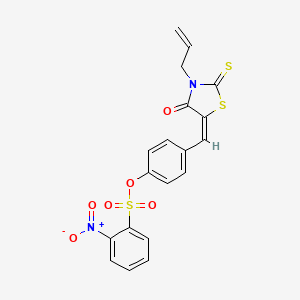 molecular formula C19H14N2O6S3 B5114960 4-[(3-allyl-4-oxo-2-thioxo-1,3-thiazolidin-5-ylidene)methyl]phenyl 2-nitrobenzenesulfonate 