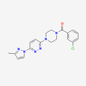 3-[4-(3-chlorobenzoyl)-1-piperazinyl]-6-(3-methyl-1H-pyrazol-1-yl)pyridazine