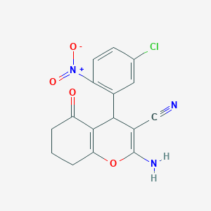 2-amino-4-(5-chloro-2-nitrophenyl)-5-oxo-5,6,7,8-tetrahydro-4H-chromene-3-carbonitrile
