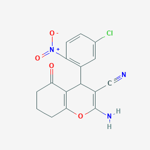 molecular formula C16H12ClN3O4 B5114995 2-amino-4-(5-chloro-2-nitrophenyl)-5-oxo-5,6,7,8-tetrahydro-4H-chromene-3-carbonitrile 