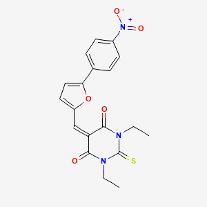 molecular formula C19H17N3O5S B5115002 1,3-diethyl-5-{[5-(4-nitrophenyl)-2-furyl]methylene}-2-thioxodihydro-4,6(1H,5H)-pyrimidinedione 