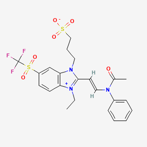 molecular formula C23H24F3N3O6S2 B5115037 3-{2-{2-[acetyl(phenyl)amino]vinyl}-1-ethyl-5-[(trifluoromethyl)sulfonyl]-1H-3,1-benzimidazol-3-ium-3-yl}-1-propanesulfonate 