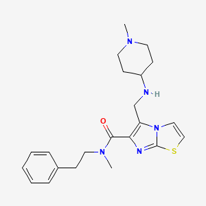 molecular formula C22H29N5OS B5115038 N-methyl-5-{[(1-methyl-4-piperidinyl)amino]methyl}-N-(2-phenylethyl)imidazo[2,1-b][1,3]thiazole-6-carboxamide 