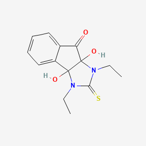 1,3-diethyl-3a,8a-dihydroxy-2-thioxo-2,3,3a,8a-tetrahydroindeno[1,2-d]imidazol-8(1H)-one