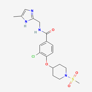 molecular formula C18H23ClN4O4S B5115048 3-chloro-N-[(4-methyl-1H-imidazol-2-yl)methyl]-4-{[1-(methylsulfonyl)-4-piperidinyl]oxy}benzamide 