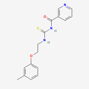 molecular formula C16H17N3O2S B5115059 N-({[2-(3-methylphenoxy)ethyl]amino}carbonothioyl)nicotinamide 