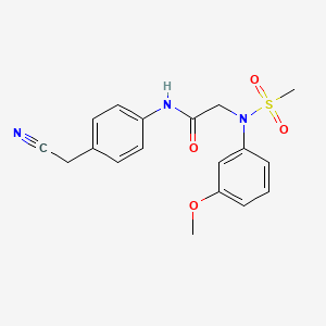 molecular formula C18H19N3O4S B5115063 N~1~-[4-(cyanomethyl)phenyl]-N~2~-(3-methoxyphenyl)-N~2~-(methylsulfonyl)glycinamide 