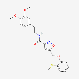 molecular formula C22H24N2O5S B5115083 N-[2-(3,4-dimethoxyphenyl)ethyl]-5-{[2-(methylthio)phenoxy]methyl}-3-isoxazolecarboxamide 