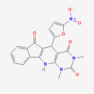 molecular formula C20H14N4O6 B5115103 1,3-dimethyl-5-(5-nitro-2-furyl)-5,11-dihydro-1H-indeno[2',1':5,6]pyrido[2,3-d]pyrimidine-2,4,6(3H)-trione 