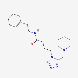 N-[2-(1-cyclohexen-1-yl)ethyl]-4-{5-[(4-methyl-1-piperidinyl)methyl]-1H-tetrazol-1-yl}butanamide