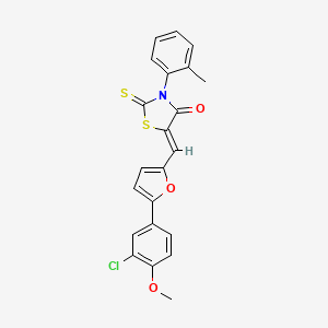 molecular formula C22H16ClNO3S2 B5115142 5-{[5-(3-chloro-4-methoxyphenyl)-2-furyl]methylene}-3-(2-methylphenyl)-2-thioxo-1,3-thiazolidin-4-one 