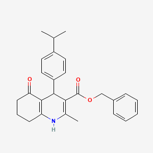 molecular formula C27H29NO3 B5115190 benzyl 4-(4-isopropylphenyl)-2-methyl-5-oxo-1,4,5,6,7,8-hexahydro-3-quinolinecarboxylate 