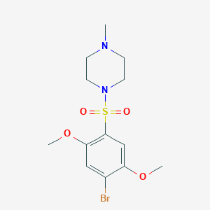 molecular formula C13H19BrN2O4S B511520 1-[(4-Bromo-2,5-dimethoxyphenyl)sulfonyl]-4-methylpiperazine CAS No. 409357-78-4