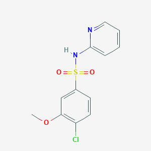 molecular formula C12H11ClN2O3S B511521 4-Chloro-3-methoxy-N-pyridin-2-yl-benzenesulfonamide CAS No. 409357-24-0