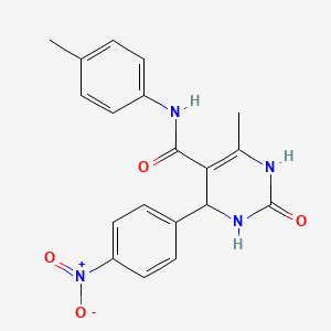 molecular formula C19H18N4O4 B5115213 6-methyl-N-(4-methylphenyl)-4-(4-nitrophenyl)-2-oxo-1,2,3,4-tetrahydro-5-pyrimidinecarboxamide 