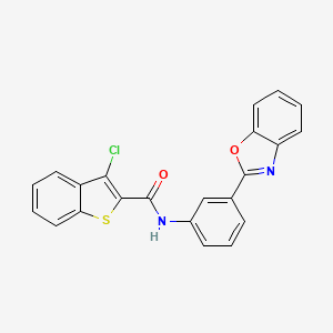 molecular formula C22H13ClN2O2S B5115243 N-[3-(1,3-benzoxazol-2-yl)phenyl]-3-chloro-1-benzothiophene-2-carboxamide 
