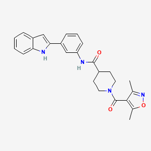 molecular formula C26H26N4O3 B5115249 1-[(3,5-dimethyl-4-isoxazolyl)carbonyl]-N-[3-(1H-indol-2-yl)phenyl]-4-piperidinecarboxamide 