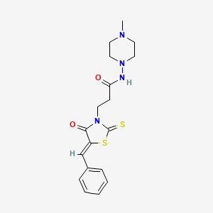 molecular formula C18H22N4O2S2 B5115267 3-(5-benzylidene-4-oxo-2-thioxo-1,3-thiazolidin-3-yl)-N-(4-methyl-1-piperazinyl)propanamide 