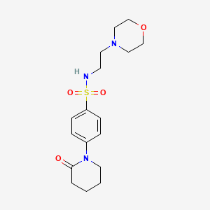 molecular formula C17H25N3O4S B5115275 N-[2-(4-morpholinyl)ethyl]-4-(2-oxo-1-piperidinyl)benzenesulfonamide 
