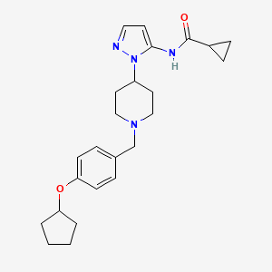 molecular formula C24H32N4O2 B5115295 N-(1-{1-[4-(cyclopentyloxy)benzyl]-4-piperidinyl}-1H-pyrazol-5-yl)cyclopropanecarboxamide 