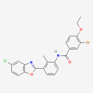 molecular formula C23H18BrClN2O3 B5115303 3-bromo-N-[3-(5-chloro-1,3-benzoxazol-2-yl)-2-methylphenyl]-4-ethoxybenzamide 