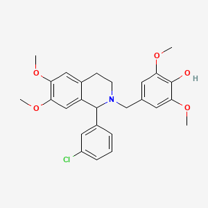 molecular formula C26H28ClNO5 B5115332 4-{[1-(3-chlorophenyl)-6,7-dimethoxy-3,4-dihydro-2(1H)-isoquinolinyl]methyl}-2,6-dimethoxyphenol 
