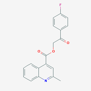 molecular formula C19H14FNO3 B511535 2-(4-Fluorophenyl)-2-oxoethyl 2-methylquinoline-4-carboxylate CAS No. 562061-33-0