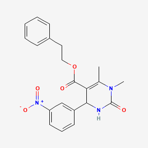 2-phenylethyl 1,6-dimethyl-4-(3-nitrophenyl)-2-oxo-1,2,3,4-tetrahydro-5-pyrimidinecarboxylate