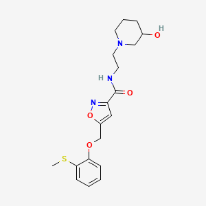 molecular formula C19H25N3O4S B5115375 N-[2-(3-hydroxy-1-piperidinyl)ethyl]-5-{[2-(methylthio)phenoxy]methyl}-3-isoxazolecarboxamide 