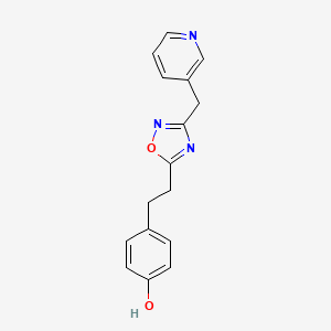 molecular formula C16H15N3O2 B5115382 4-{2-[3-(3-pyridinylmethyl)-1,2,4-oxadiazol-5-yl]ethyl}phenol trifluoroacetate (salt) 