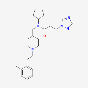 molecular formula C25H37N5O B5115393 N-cyclopentyl-N-({1-[2-(2-methylphenyl)ethyl]-4-piperidinyl}methyl)-3-(1H-1,2,4-triazol-1-yl)propanamide 