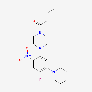 molecular formula C19H27FN4O3 B5115396 1-butyryl-4-[4-fluoro-2-nitro-5-(1-piperidinyl)phenyl]piperazine 
