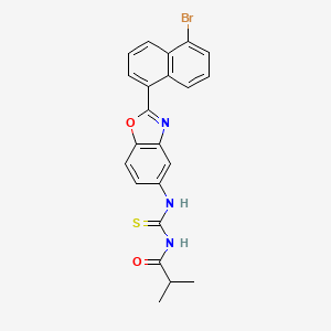 N-({[2-(5-bromo-1-naphthyl)-1,3-benzoxazol-5-yl]amino}carbonothioyl)-2-methylpropanamide