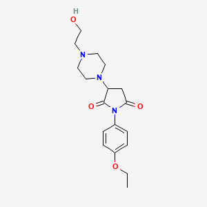 molecular formula C18H25N3O4 B5115413 1-(4-ethoxyphenyl)-3-[4-(2-hydroxyethyl)-1-piperazinyl]-2,5-pyrrolidinedione 