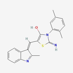 3-(2,5-dimethylphenyl)-2-imino-5-[(2-methyl-1H-indol-3-yl)methylene]-1,3-thiazolidin-4-one