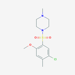 molecular formula C13H19ClN2O3S B511544 1-((5-Chloro-2-methoxy-4-methylphenyl)sulfonyl)-4-methylpiperazine CAS No. 708215-44-5