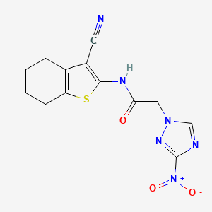 molecular formula C13H12N6O3S B5115445 N-(3-cyano-4,5,6,7-tetrahydro-1-benzothien-2-yl)-2-(3-nitro-1H-1,2,4-triazol-1-yl)acetamide 