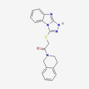 molecular formula C19H17N5OS B5115447 3-{[2-(3,4-dihydro-2(1H)-isoquinolinyl)-2-oxoethyl]thio}-9H-[1,2,4]triazolo[4,3-a]benzimidazole 