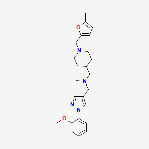 molecular formula C24H32N4O2 B5115451 1-[1-(2-methoxyphenyl)-1H-pyrazol-4-yl]-N-methyl-N-({1-[(5-methyl-2-furyl)methyl]-4-piperidinyl}methyl)methanamine 